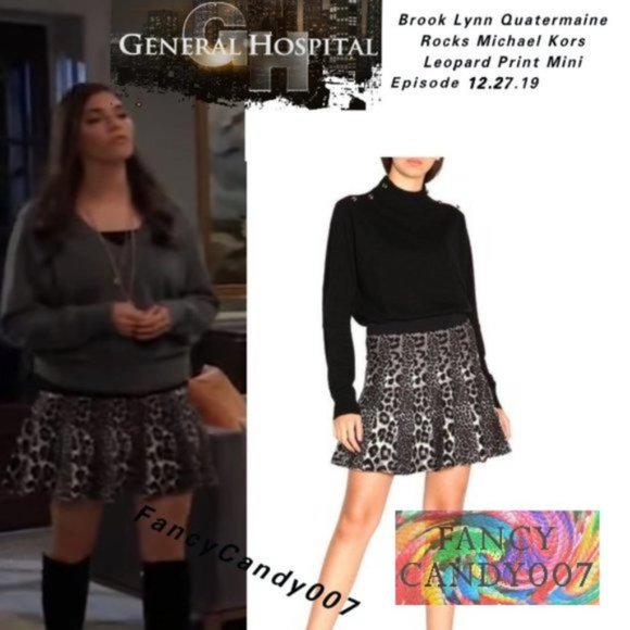 Michael Kors Mixed Leopard Jacquard Pleated Mini Skirt Size XL Gunmetal Black - Picture 8 of 13